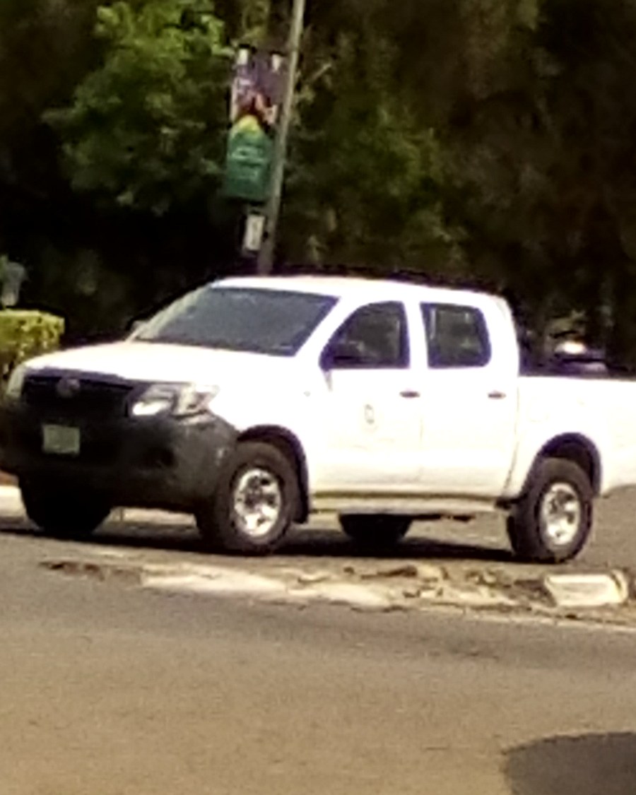 Rayam Security marked patrol pickup truck on patrol in Abuja